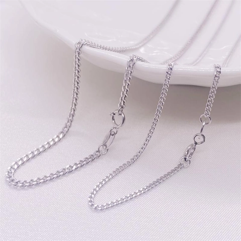 Collana Barbazzale in Argento Sterling 925 per Uomo Donna Catena a Maglie Geometriche Minimalista Placcata Platino Regalo Gioielli