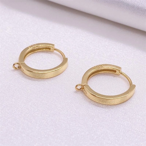 S925 Sterlingsilber Ohrring-Haken Rund Reifen Zubehör Mit Öse Für DIY Schmuckherstellung Gold Silber Metall Handwerk