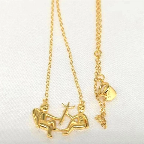 925 Sterling Silver Angel And Demon Pendant Necklace Minimalist Trendy Gold Silver Plated Jewelry For Women Daily Wear Gift