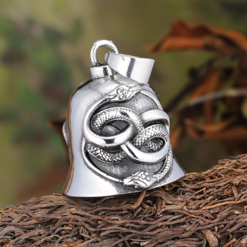 Nordische Wikinger Glockenanhänger Ohne Kette Retro Gothic 316 Edelstahl Skorpion Schlange Drache Totem Schmuck Herren Geschenk
