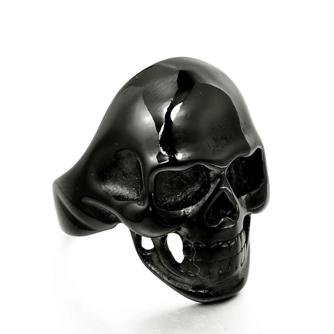 Anillo de Calavera Gótico Vintage de Acero Inoxidable para Hombres Joyería Biker Punk Rock Retro Galvanizado Moda Geométrica