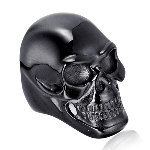 Vintage Gothisch Edelstahl Totenkopf Ring Punk Rock Oxidiert Poliert Heavy Metal Biker Fingerring Schmuck Für Herren Damen