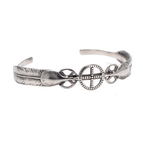 Bracciale Rigido Piuma in Acciaio Inossidabile Vintage per Uomo Donna Retro Etnico Tribale Aperto Gioielli Regalo Antichi
