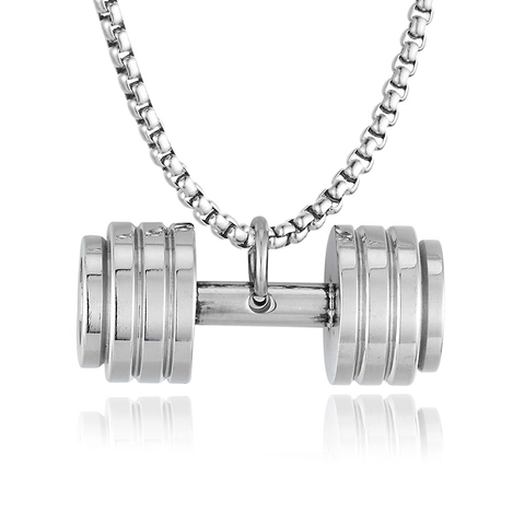Colgante de Mancuerna de Acero Inoxidable para Fitness Musculación Hombre Mujer Joyería Deportiva Personalizada Gimnasio
