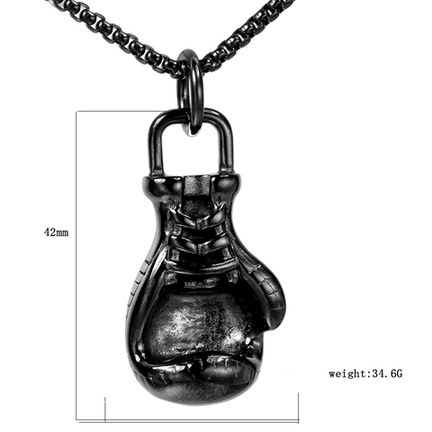 Collar con Colgante de Guante de Boxeo de Acero Inoxidable para Hombre Estilo Hip Hop Deportivo Cadena Joyería Oro Plata Negro