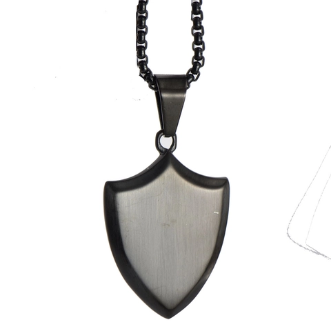 Ciondolo a Scudo in Acciaio Inossidabile per Uomo Stile Militare Dog Tag Finitura Opaca Spazzolata Gioielli Punk Senza Catena