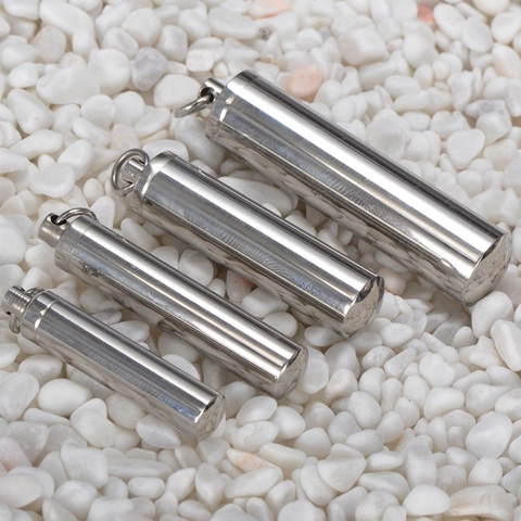 Stainless Steel Perfume Bottle Pendant Minimalist Cylindrical Memorial Urn Capsule Pendant Waterproof Small Vessel Jewelry For Men Women