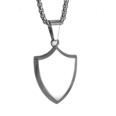 Ciondolo a Scudo in Acciaio Inossidabile per Uomo Stile Militare Dog Tag Finitura Opaca Spazzolata Gioielli Punk Senza Catena