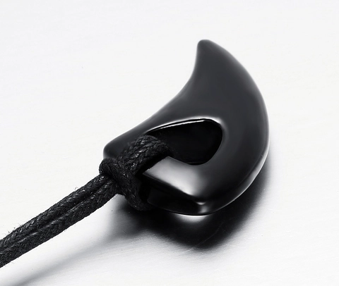 Men's Stainless Steel Wolf Tooth Horn Pendant Necklace Without Chain Ethnic Chinese Style Minimalist Jewelry Men Accessory
