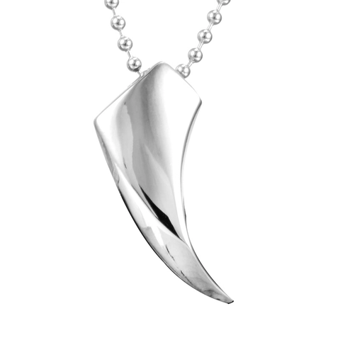 Vintage Stainless Steel Wolf Tooth Pendant Necklace For Men Cool Punk Tribal Animal Horn Silver Polished Jewelry Accessory