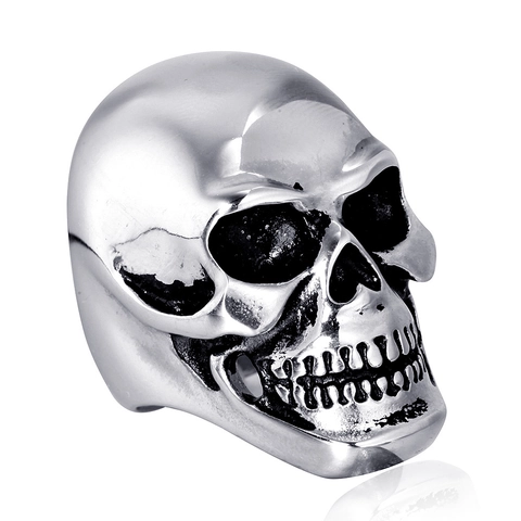 Anillo de Acero Inoxidable de Calavera Gótica Vintage para Hombres Mujeres Punk Rock Biker Esqueleto Banda Oro Plata Negro Joyería
