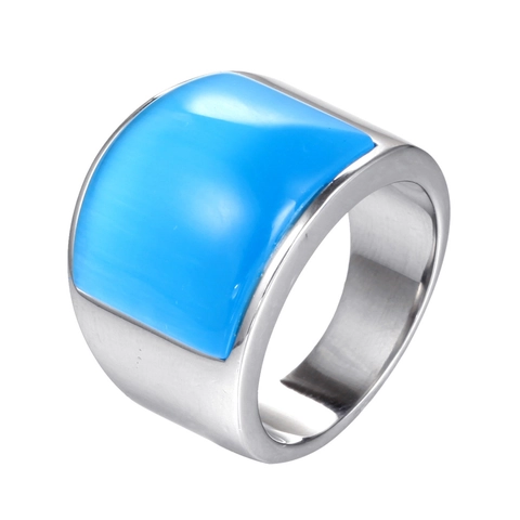 Bague Large en Acier Inoxydable Style Palais Vintage pour Hommes Femmes avec Incrustation de Strass Carré Bijoux Punk