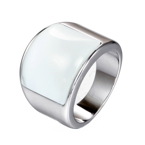 Bague Large en Acier Inoxydable Style Palais Vintage pour Hommes Femmes avec Incrustation de Strass Carré Bijoux Punk