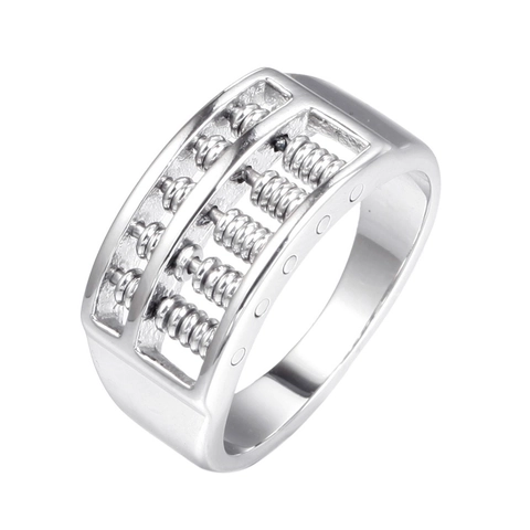 Anello Abaco in Acciaio Inossidabile Minimalista per Uomo Donna Perline Portafortuna Ruotabili Gioielli da Dito alla Moda