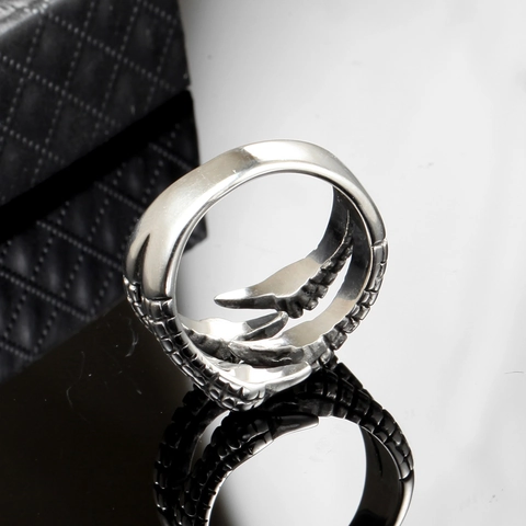 Men's Punk Rock Stainless Steel Ring Vintage Gothic Dragon Claw Design Retro Band Fashion Jewelry Accessory Cool Gift