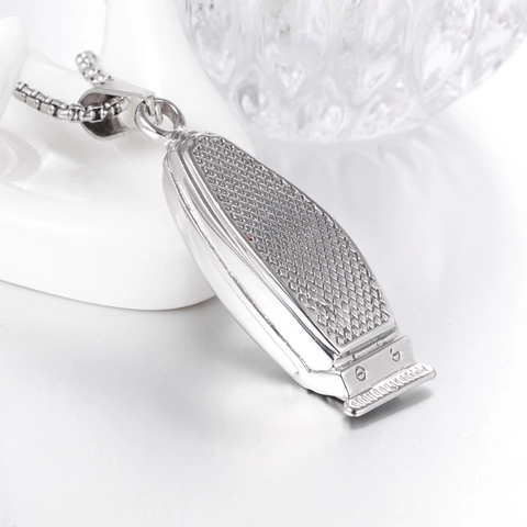 Herren Edelstahl Kreative Haarschneider Anhänger Halskette Retro Hip Hop Friseur Rasiermesser Form Anhänger Mode Streetwear Schmuck Geschenk