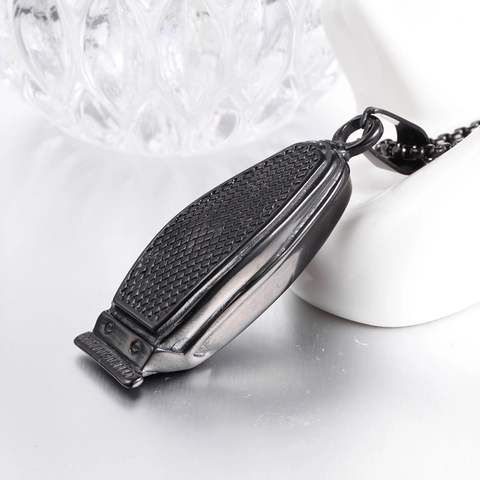 Herren Edelstahl Kreative Haarschneider Anhänger Halskette Retro Hip Hop Friseur Rasiermesser Form Anhänger Mode Streetwear Schmuck Geschenk