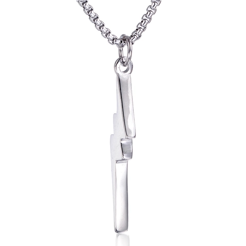 Ciondolo a Forma di Fulmine in Acciaio Inossidabile 316 Minimalista Solo Senza Catena per Uomo Donna Stile Punk Rock Gioielli