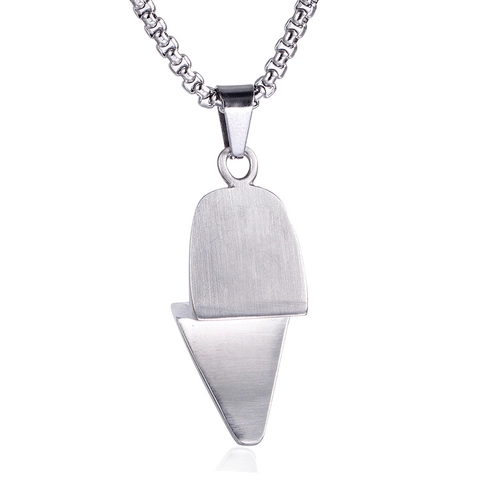 Collar con Colgante Geométrico Minimalista de Acero Inoxidable Metal Cepillado Joyería Punk para Hombre Mujer Estilo Industrial