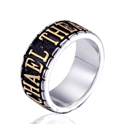 Anillo de Banda Ancha de Acero Inoxidable Vintage Religioso San Miguel Ángel en Relieve para Hombres Mujeres Estilo Punk Joyería