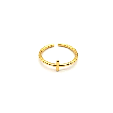 Anello da Piede a Croce in Argento Sterling 925 Regolabile Minimalista Texture di Bambù Gioielli da Piede Estivi Donna