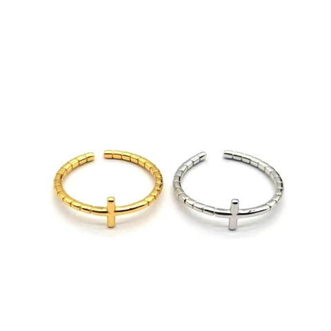 Anello da Piede a Croce in Argento Sterling 925 Regolabile Minimalista Texture di Bambù Gioielli da Piede Estivi Donna