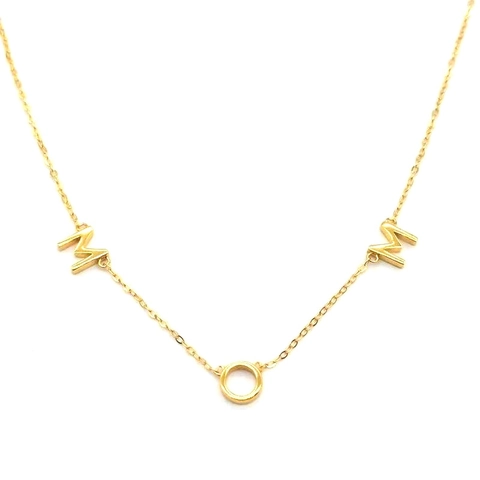 925 Sterling Silver MOM Letter Pendant Necklace Gold Plated Minimalist Clavicle Chain Mother's Day Jewelry Gift For Women