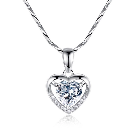 925 Sterlingsilber Herz des Ozeans Anhänger Ohne Kette Strass Herzförmiger Anhänger Für Damen Schmuck Geschenk