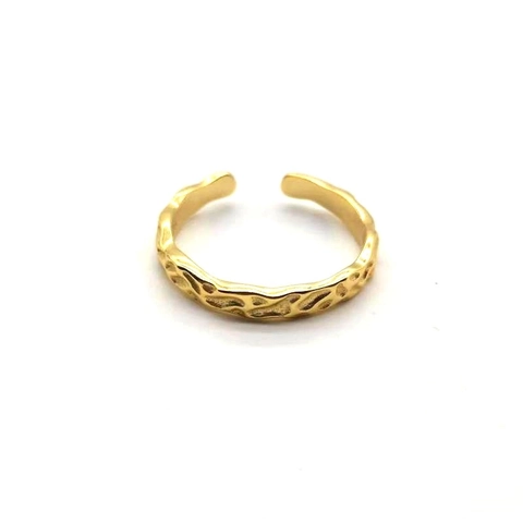 S925 Sterlingsilber Unregelmäßiger Gehämmerte Offener Ring Für Damen Herren Trendiger Galvanisierter Gold Silber Verstellbarer Schmuck Ring