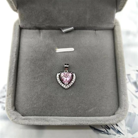 925 Sterlingsilber Herz des Ozeans Anhänger Ohne Kette Strass Herzförmiger Anhänger Für Damen Schmuck Geschenk