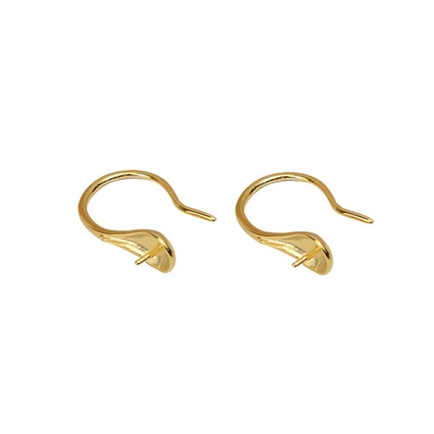 S925 Sterling Silver Earring Hooks Only Without Pearl Fashion Korean Style DIY Earring Empty Holder Jewelry Findings For Women