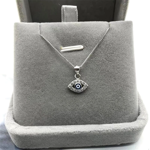 925 Sterling Zilveren Blauwe Boze Oog Hanger Ketting Voor Dames Mode Zirkonia Ingelegde Charme Sieraden Verjaardagscadeau