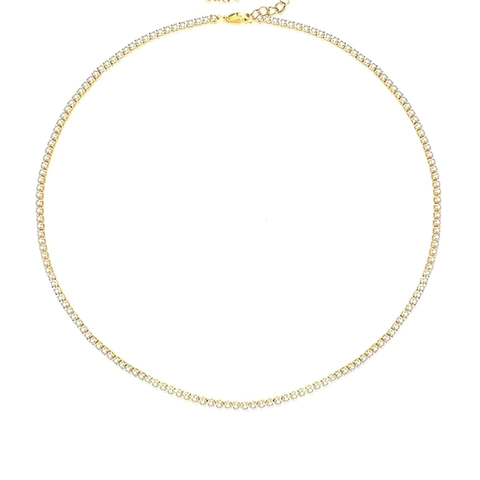 Collar Tennis de Plata de Ley S925 para Mujer Cadena de Clavícula de una Sola Fila de Circonia Joyería Incrustada Brillante Regalo de Boda