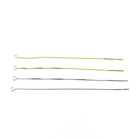 S925 Sterling Silver Box Chain Ear Thread Earrings Accessory DIY Hypoallergenic Long Minimalist Ear Line For Women Jewelry