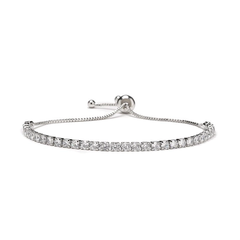 S925 Sterlingsilber Zirkonia Reihenschliff Verstellbares Tennisarmband Modischer High End Damenschmuck Geschenk