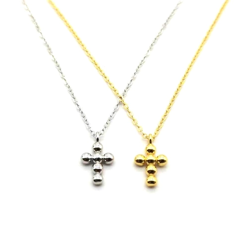 925 Sterlingsilber Kreuz Perle Anhänger Halskette Polierte Perlen Kleine O-Kette Für Damen Minimalistischer Mode Schmuck Halskette