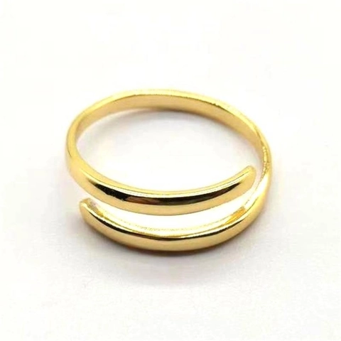 925 Sterlingsilber Vergoldet Offener Ring Für Damen Minimalistische Doppelschicht Spirale Verstellbare Geometrische Ringe