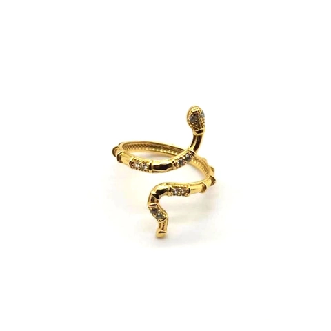 925 Sterling Silver Snake Wrap Open Ring For Women Shiny Rhinestone Inlaid Adjustable Animal Shaped Fashion Finger Ring Jewelry