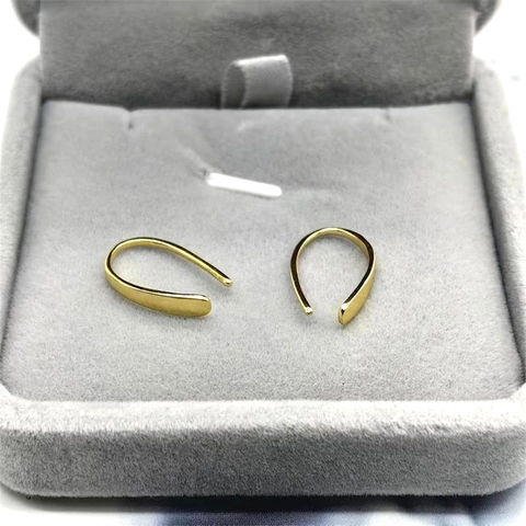 Orecchini a Gancio in Argento Sterling 925 per Donna Minimalisti Geometrici a Forma di U Lucidati Placcati Oro Argento Gioielli