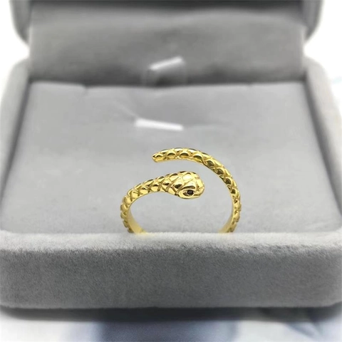 925 Sterlingsilber Schlange Verstellbarer Offener Ring Für Damen Kreativ Strass Auge Tier Ring Mode Schmuck Geschenk
