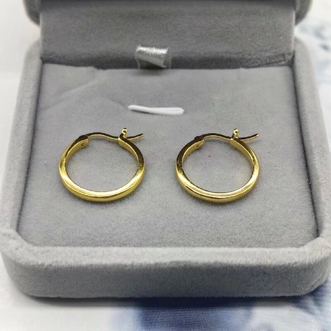 Minimalistische 925 Sterlingsilber Geometrische Creolen Poliert Gold Silber Plattiert Runde Creolen Für Damen Mode Alltagsschmuck
