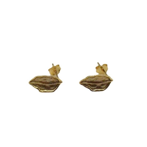 925 Sterling Silver Leaf Stud Earrings For Women Men Creative Minimalist Nature Style Gold Silver Electroplated Jewelry