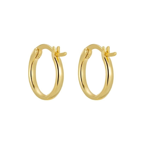 Minimalistische 925 Sterlingsilber Geometrische Creolen Poliert Gold Silber Plattiert Runde Creolen Für Damen Mode Alltagsschmuck
