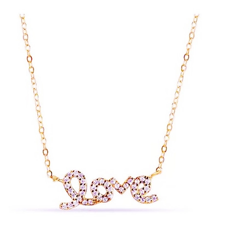 Collana con Ciondolo a Lettera Love in Argento Sterling 925 per Donna Incastonata con Zirconia Scintillante Catena Regolabile Gioielli Eleganti Semplici Regalo