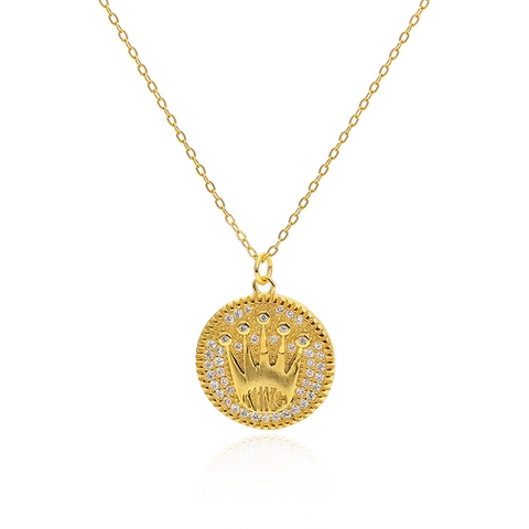 925 Sterling Zilveren Kroon Koning Hanger Ketting Hip Hop Stijl Ingelegde Zirconia Ketting Voor Dames Heren Sieraden