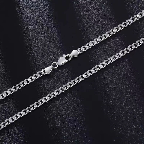 925 Sterling Zilveren Panzerketting Voor Heren Hip Hop Minimalistisch Geometrische Sieraden Cadeau