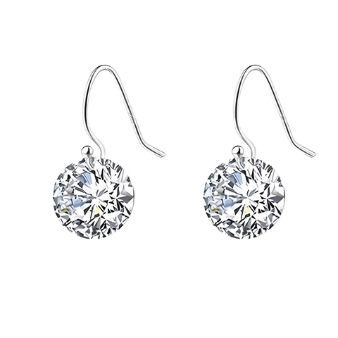 925 Sterling Zilver Zirconia Oorhaken Oorbellen Voor Vrouwen Rond Geslepen Minimalistische Mode Sieraden Dagelijks Elegante Zilveren Oorbellen