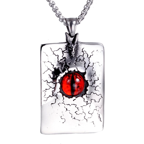 Gothic Stainless Steel Dragon Eye Pendant Only Without Chain Vintage Crack Texture Men Cool Eye Charm Punk Jewelry Retro