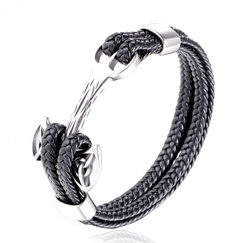 Pulsera de Hombre Vintage Vikingo Martillo de Thor de Acero Inoxidable Cuero Trenzado Nudo Celta Nórdico Mjolnir Joyería