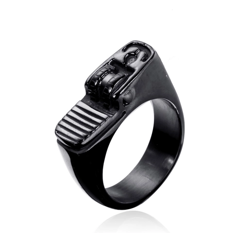 Anillo de Acero Inoxidable Forma de Encendedor Vintage Punk Industrial para Hombres Mujeres Joyería de Dedo Mecánica Creativa
